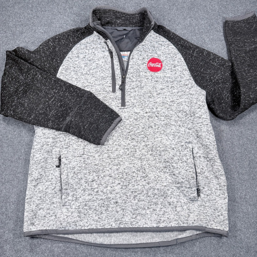 Elevate Coca-Cola 2019 NCAA Final Four Quarter Zip Fleece Pullover Gray Mens L